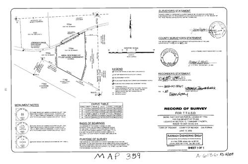 Click to see Record of Survey Book 12, pg. 359 (2002) of Nevada County Recorders Survey Maps Book 12
