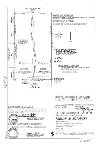 Click to see Record of Survey Book 12, pg. 361 (2002) of Nevada County Recorders Survey Maps Book 12