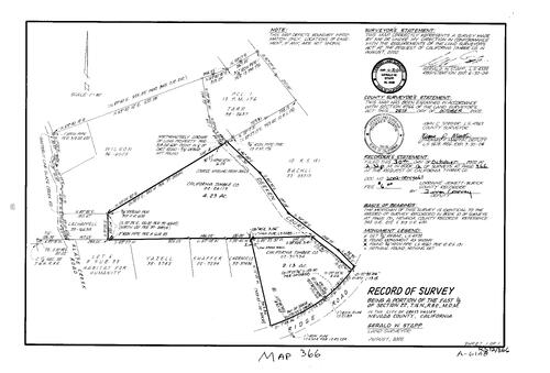 Click to see Record of Survey Book 12, pg. 366 (2002) of Nevada County Recorders Survey Maps Book 12