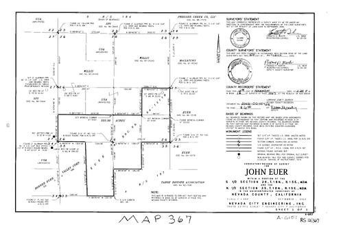 Click to see Record of Survey Book 12, pg. 367 (2002) of Nevada County Recorders Survey Maps Book 12