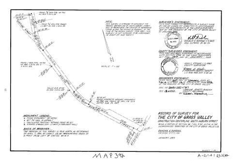 Click to see Record of Survey Book 12, pg. 392 (2003) of Nevada County Recorders Survey Maps Book 12
