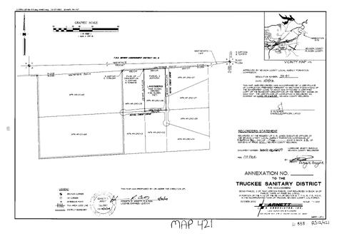 Click to see Record of Survey Book 12, pg. 421 (2003) of Nevada County Recorders Survey Maps Book 12