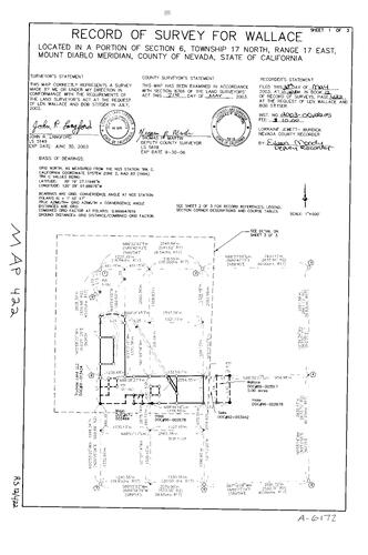 Click to see Record of Survey Book 12, pg. 422 (2003) of Nevada County Recorders Survey Maps Book 12