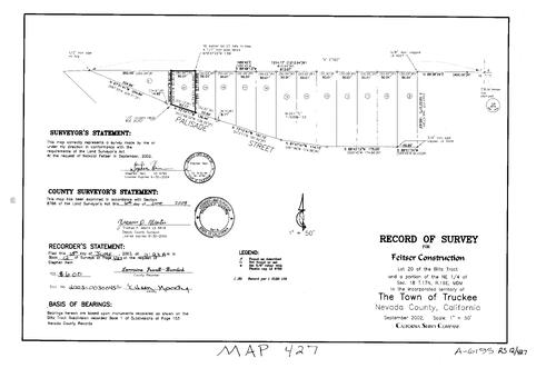 Click to see Record of Survey Book 12, pg. 427 (2003) of Nevada County Recorders Survey Maps Book 12