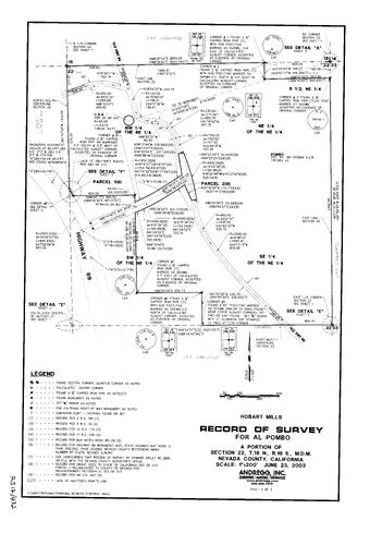 Click to see Record of Survey Book 12, pg. 432 (2003) of Nevada County Recorders Survey Maps Book 12