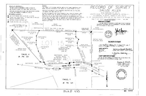 Click to see Record of Survey Book 12, pg. 433 (2003) of Nevada County Recorders Survey Maps Book 12