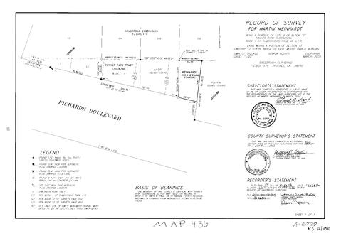 Click to see Record of Survey Book 12, pg. 436 (2003) of Nevada County Recorders Survey Maps Book 12