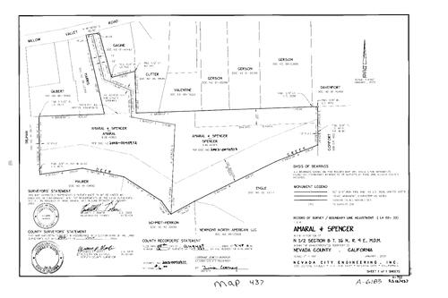 Click to see Record of Survey Book 12, pg. 437 (2003) of Nevada County Recorders Survey Maps Book 12