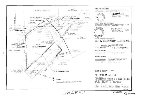 Click to see Record of Survey Book 12, pg. 449 (2003) of Nevada County Recorders Survey Maps Book 12
