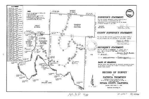 Click to see Record of Survey Book 12, pg. 466 (2003) of Nevada County Recorders Survey Maps Book 12