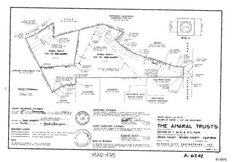Click to see Record of Survey Book 12, pg. 475 (2003) of Nevada County Recorders Survey Maps Book 12