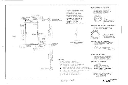 Click to see Record of Survey Book 12, pg. 498 (2004) of Nevada County Recorders Survey Maps Book 12