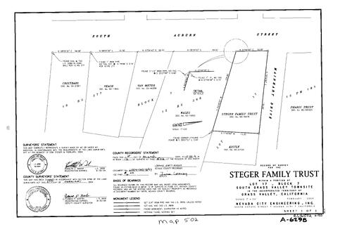 Click to see Record of Survey Book 12, pg. 502 (2004) of Nevada County Recorders Survey Maps Book 12