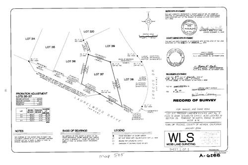 Click to see Record of Survey Book 12, pg. 505 (2004) of Nevada County Recorders Survey Maps Book 12