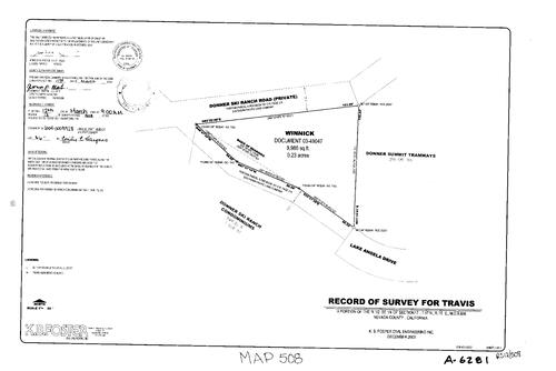 Click to see Record of Survey Book 12, pg. 508 (2004) of Nevada County Recorders Survey Maps Book 12