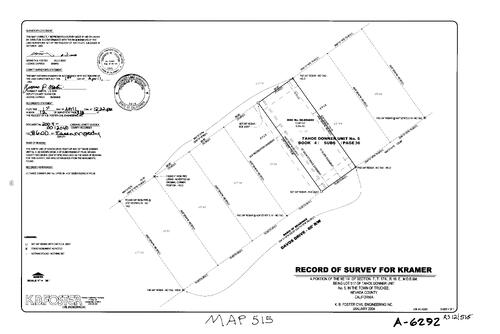 Click to see Record of Survey Book 12, pg. 515 (2004) of Nevada County Recorders Survey Maps Book 12