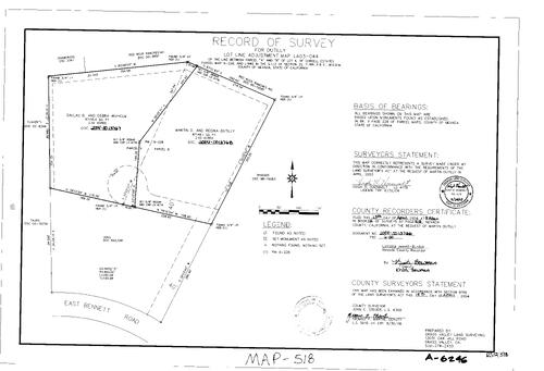 Click to see Record of Survey Book 12, pg. 518 (2004) of Nevada County Recorders Survey Maps Book 12