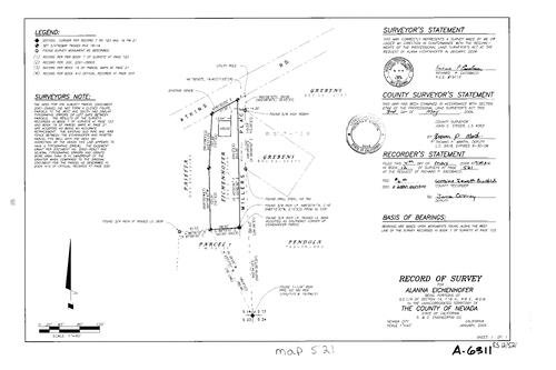 Click to see Record of Survey Book 12, pg. 521 (2004) of Nevada County Recorders Survey Maps Book 12