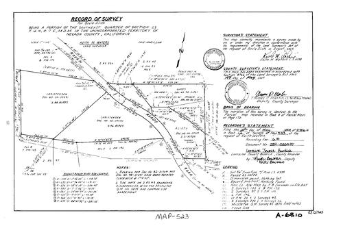 Click to see Record of Survey Book 12, pg. 523 (2004) of Nevada County Recorders Survey Maps Book 12