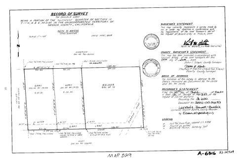 Click to see Record of Survey Book 12, pg. 529 (2004) of Nevada County Recorders Survey Maps Book 12