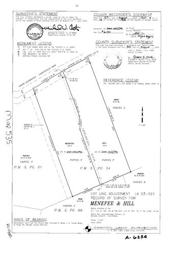 Click to see Record of Survey Book 12, pg. 535 (2004) of Nevada County Recorders Survey Maps Book 12