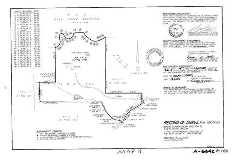 Click to see Record of Survey Book 13, pg. 18 (2004) of Nevada County Recorders Survey Maps Book 13