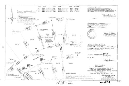 Click to see Record of Survey Book 13, pg. 22 (2004) of Nevada County Recorders Survey Maps Book 13