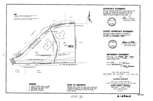 Click to see Record of Survey Book 13, pg. 25 (2004) of Nevada County Recorders Survey Maps Book 13