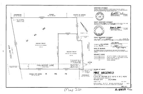 Click to see Record of Survey Book 13, pg. 26 (2004) of Nevada County Recorders Survey Maps Book 13