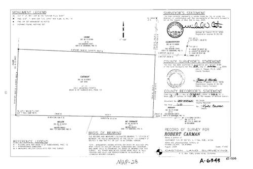 Click to see Record of Survey Book 13, pg. 28 (2004) of Nevada County Recorders Survey Maps Book 13