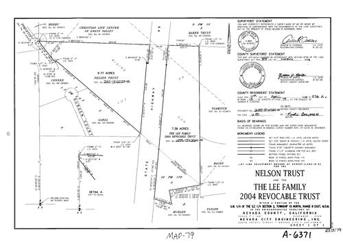 Click to see Record of Survey Book 13, pg. 79 (2005) of Nevada County Recorders Survey Maps Book 13