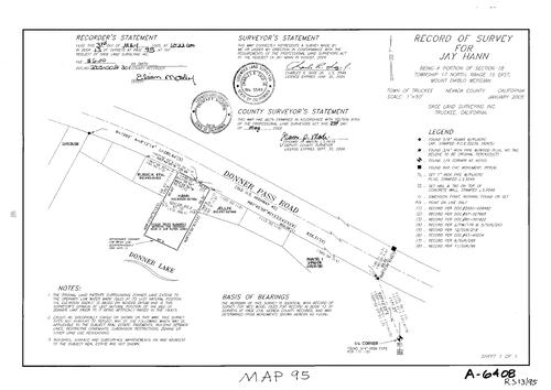 Click to see Record of Survey Book 13, pg. 95 (2005) of Nevada County Recorders Survey Maps Book 13
