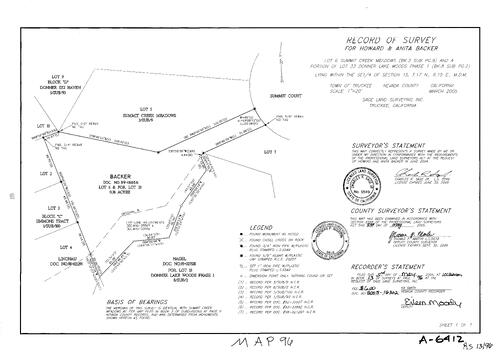 Click to see Record of Survey Book 13, pg. 96 (2005) of Nevada County Recorders Survey Maps Book 13