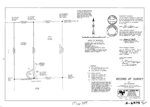 Click to see Record of Survey Book 13, pg. 109 (2005) of Nevada County Recorders Survey Maps Book 13