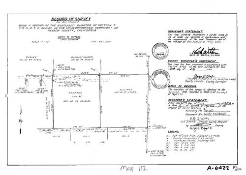 Click to see Record of Survey Book 13, pg. 112 (2005) of Nevada County Recorders Survey Maps Book 13