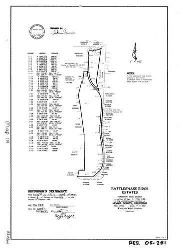 Click to see Record of Survey Book 13, pg. 114 (2005) of Nevada County Recorders Survey Maps Book 13