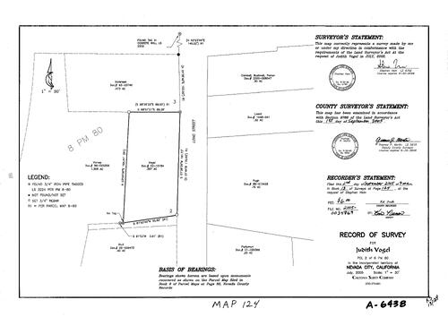 Click to see Record of Survey Book 13, pg. 124 (2005) of Nevada County Recorders Survey Maps Book 13