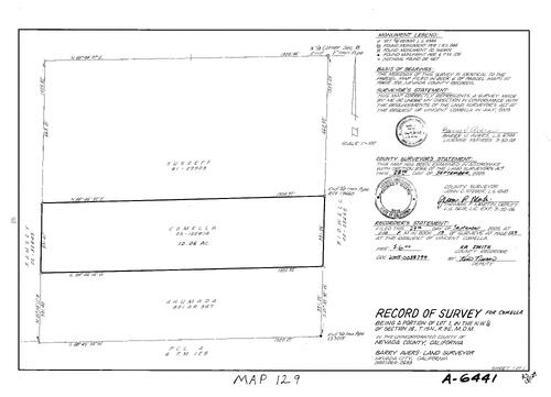Click to see Record of Survey Book 13, pg. 129 (2005) of Nevada County Recorders Survey Maps Book 13