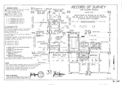 Click to see Record of Survey Book 13, pg. 132 (2005) of Nevada County Recorders Survey Maps Book 13