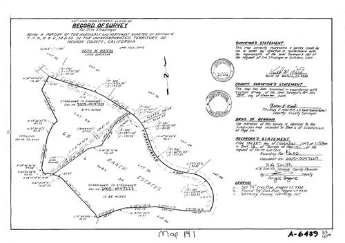 Click to see Record of Survey Book 13, pg. 141 (2005) of Nevada County Recorders Survey Maps Book 13