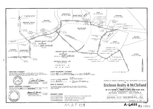 Click to see Record of Survey Book 13, pg. 154 (2005) of Nevada County Recorders Survey Maps Book 13