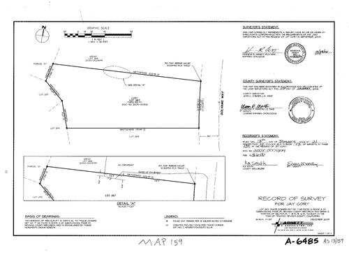 Click to see Record of Survey Book 13, pg. 159 (2006) of Nevada County Recorders Survey Maps Book 13