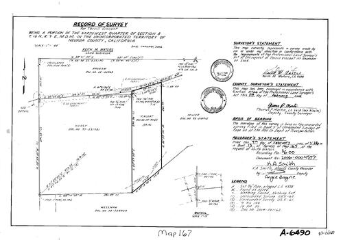 Click to see Record of Survey Book 13, pg. 167 (2006) of Nevada County Recorders Survey Maps Book 13