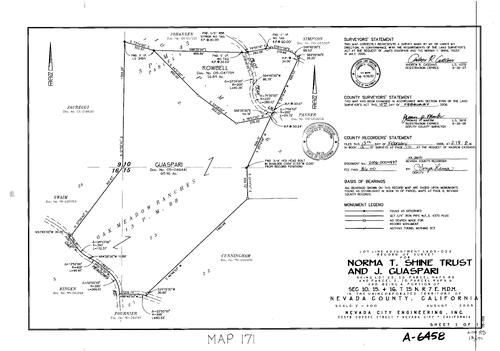 Click to see Record of Survey Book 13, pg. 171 (2006) of Nevada County Recorders Survey Maps Book 13