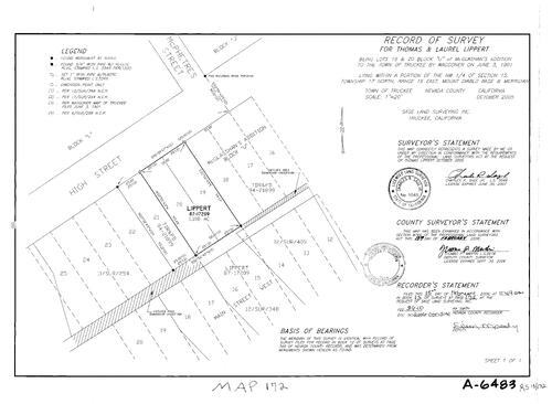 Click to see Record of Survey Book 13, pg. 172 (2006) of Nevada County Recorders Survey Maps Book 13