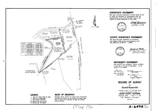 Click to see Record of Survey Book 13, pg. 176 (2006) of Nevada County Recorders Survey Maps Book 13