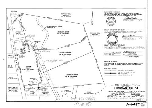 Click to see Record of Survey Book 13, pg. 187 (2006) of Nevada County Recorders Survey Maps Book 13
