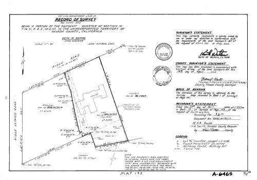 Click to see Record of Survey Book 13, pg. 193 (2006) of Nevada County Recorders Survey Maps Book 13