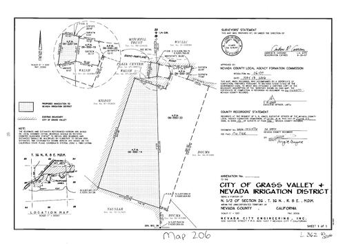 Click to see Record of Survey Book 13, pg. 206 (2006) of Nevada County Recorders Survey Maps Book 13
