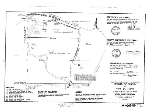 Click to see Record of Survey Book 13, pg. 217 (2006) of Nevada County Recorders Survey Maps Book 13